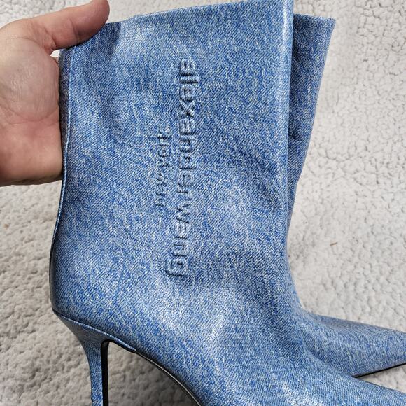 Alexander Wang Delphine 90mm denim Boots EU 35.5 US 55 - Picture 4 of 9